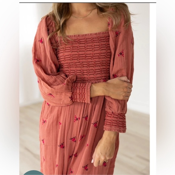 NWOT Free People Dahlia Embroidered Jumpsuit - Picture 6 of 12